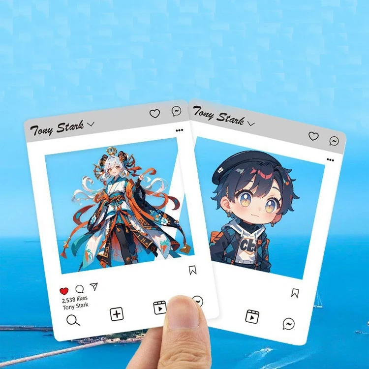 Custom Anime Kpop Photocard Holder Clear Acrylic Screed Brick Printer Holographic PVC Acrylic Binder Photo Card Holder Keychain