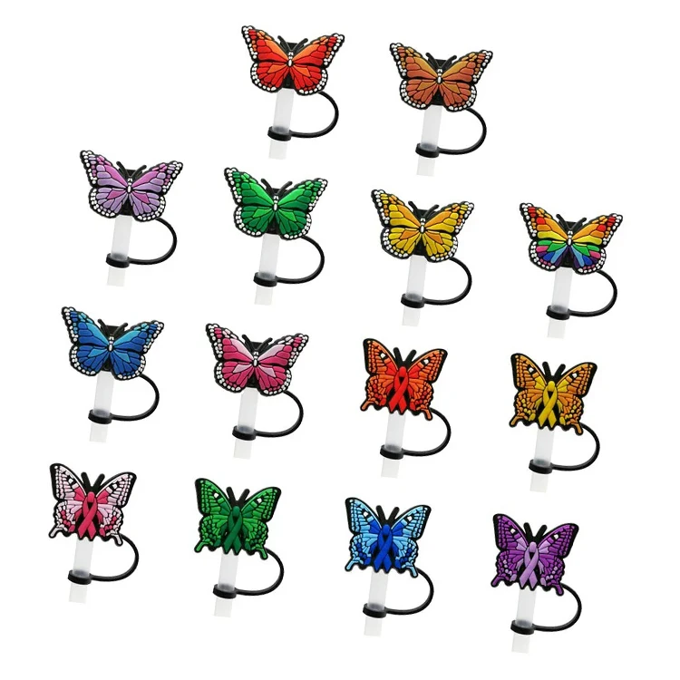 Coquette Bow and Ribbon Silicone Straw Toppers