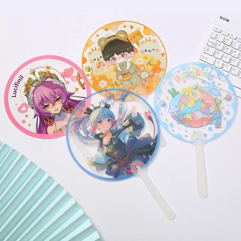 Custom cmyk Printing For Advertising Hand pp Fan Mini Hand Fan Wholesale Personalized Cute Anime Plastic Hand Custom Printed Fan
