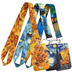 Sublimation Lanyards Keychain Design Printed Anime Teacher Polyester Lanyards With Custom Logo Mobile Phone Case Lanyard Strap