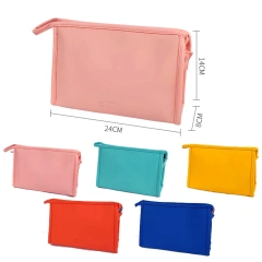 Wholesale Cute Make up Leather Makeup Bag Luxury Travel Cosmetic Bag Custom Logo Travel Electronic Accessories Organizer Pouch