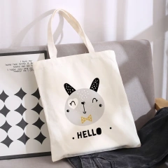 Custom Portable Blank Double Shoulder Cotton Canvas Tote Bag Bulk Manufacturer Color Printing Logo Cheap Women's Bags