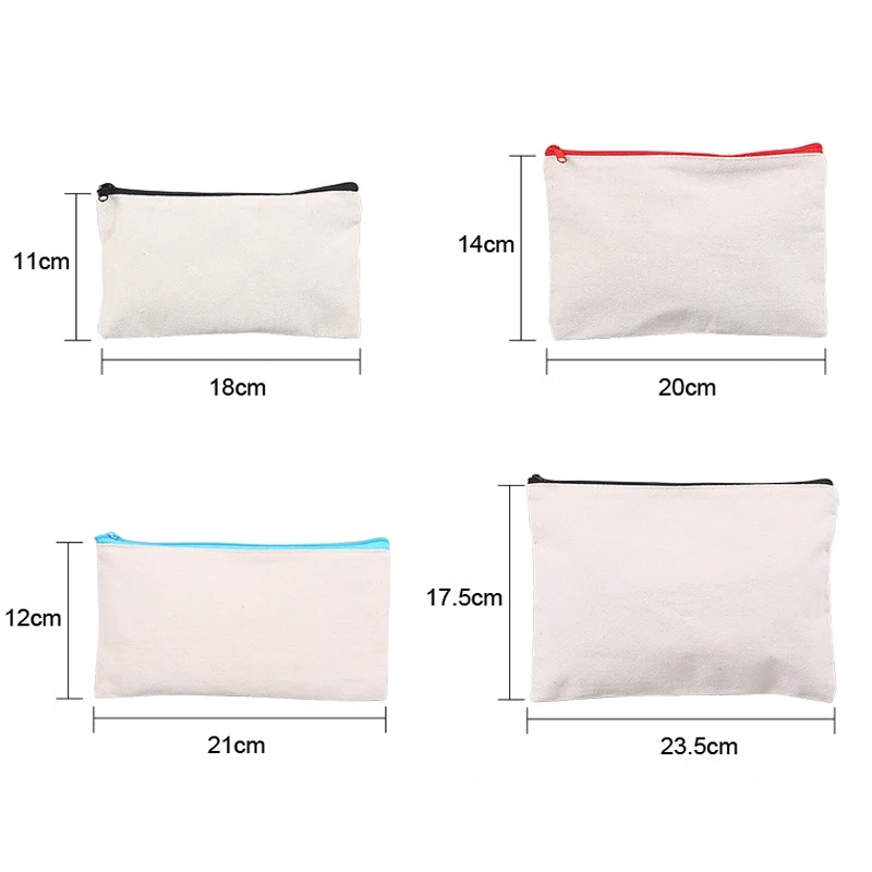 Custom Cotton Kawaii Canvas Pencil Bag Zipper Pencil Pouch With Custom Logo School Bag With Pencil Case& Bags