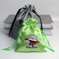 Polyester Draw String Bag Small Headset Gifts Jewelry Satin Drawstring Bag Pouch Custom Drawstring Bags With Logo