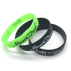 China Factory Custom Colourful Logo Brand Luminous Eco-friendly Baby Rubber Rainbow Bracelet Silicone Wristband