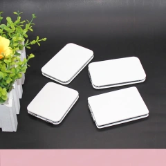 Heart Round Square Oval White Handheld Vanity Compact Mirror Smart Makeup Mirror Custom Logo Make Up PU Mirror