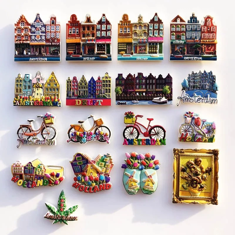 Wholesale Custom 3d Polyresin Fridge Magnet Refrigerator Sticker City Souvenir Gift Refrigerator Magnet Resin Fridge Magnet