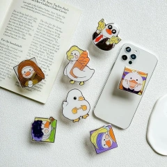 Wholesale Sublimation Phone Grip Cute Cartoon Anime Mobile Phone Grip Holder Logo Custom Acrylic Phone Grip