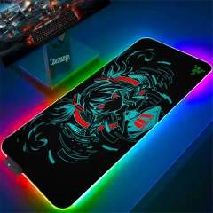 Led Mouse Pad Gaming GRB Cute Anime Wholesale Sublimation Customised Mouse Pad PVC Blank MousePads Custom Mouse Mat With Logo
