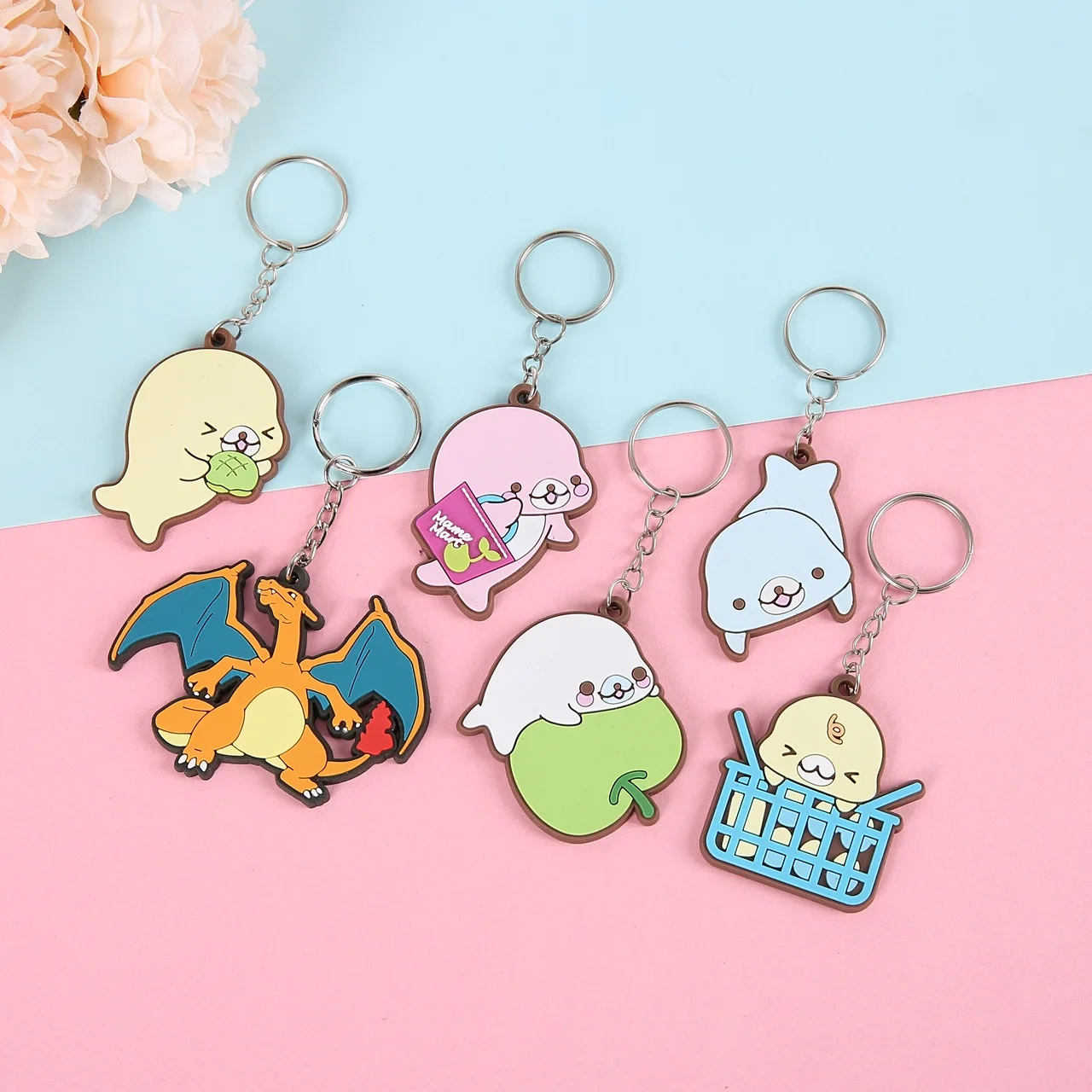 Manufacturer Personalized Marvel Custom PVC Heart 3d Rubber Logo Dinosaur Cute Keychain Anime