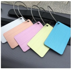 Customized Personalized Luggage Tag Blank Metal Anodized Aluminum Label Holder Name ID Tag Custom Luggage Tag With Logo