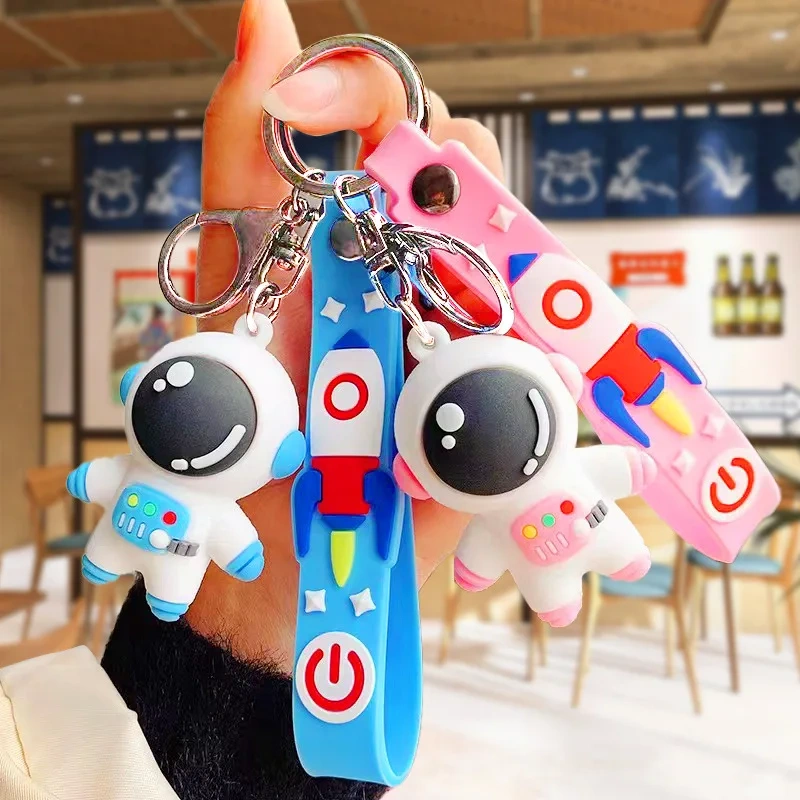 Wholesale Promotional Keychains Cartoon Spaceman Anime Keychain Custom 3D Pvc Keychain Cute Rubber Key Chains Custom Logo