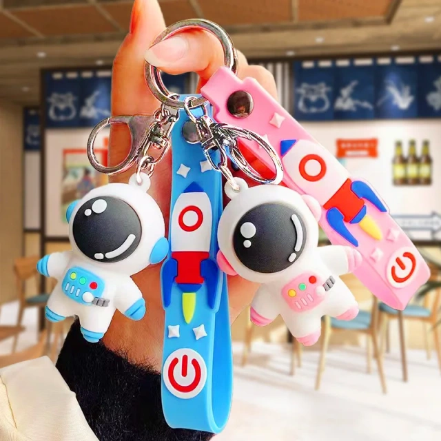 Wholesale Promotional Keychains Cartoon Spaceman Anime Keychain Custom 3D Pvc Keychain Cute Rubber Key Chains Custom Logo