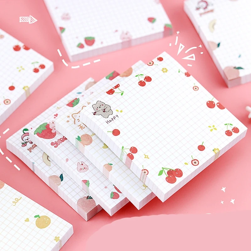 Promotional Memo Pad Print Cute Kawaii Rainbow Mini Fruit 3D Custom Memo Pad Sticky Note Pads With Logo