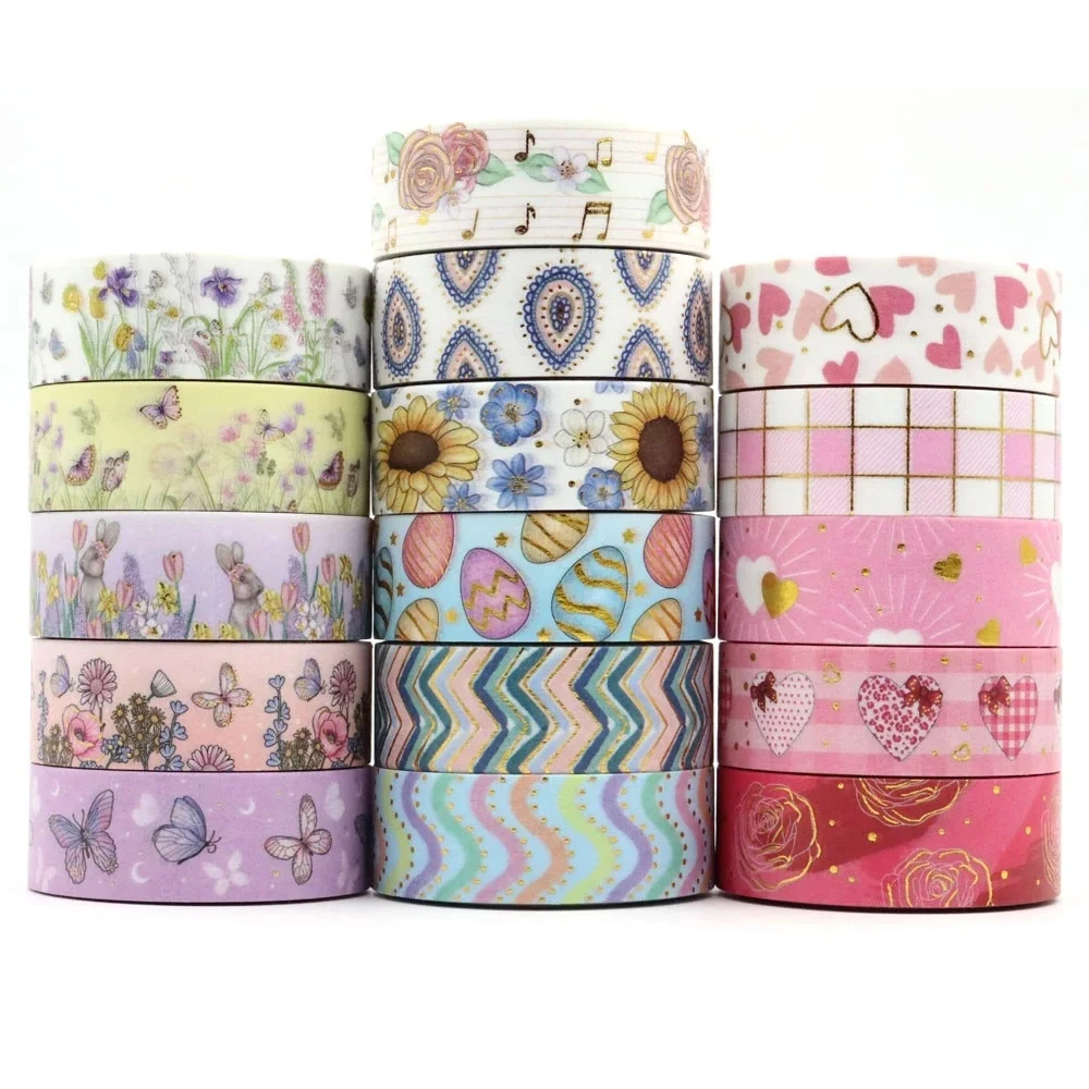 NO MOQ Washi Tape Custom Printing Love Rose Easter Eggs CMYK Colourful tape Washi Tapes Office Supplies