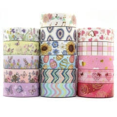 NO MOQ Washi Tape Custom Printing Love Rose Easter Eggs CMYK Colourful tape Washi Tapes Office Supplies