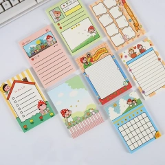 Promotional Memo Pad Paper For Girls Long Cute Kawaii Memo Pads Sticky Note 3d Memo Pads Custom Print