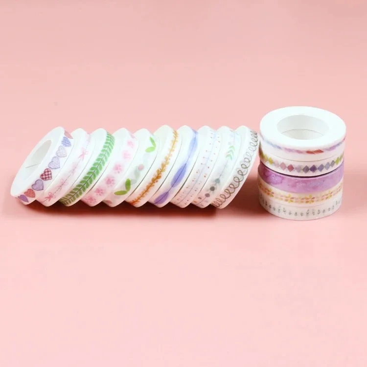 NO MOQ Custom Cute Kawaii Washi Tape Set Journal Supplies Masking Tapes Washy Organizer Washitape Pastel Korean Stationery