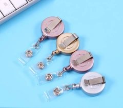 32MM ID Card Retractable Badge Reels Nursing Blank Badge Reels Alligator Clip Custom Metal Badge Reel Wholesale