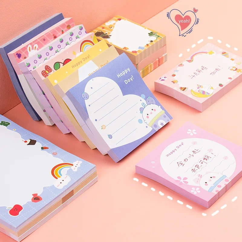 Personalized Sticky Note Memo Pad Cute Heart Shaped Sublimation Printing Sticky Note Pad Custom Note Pads With Logo