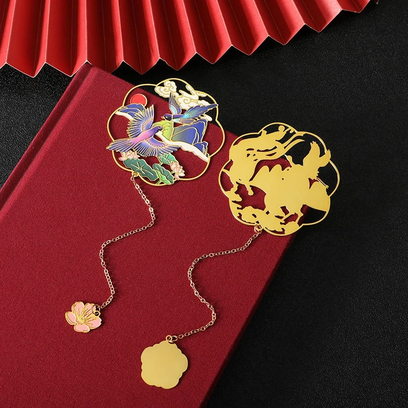 Custom Bookmark Metal Funny Kawaii Watercolor Chinese Bookmark Personalized Magnet Bookmarks For Book