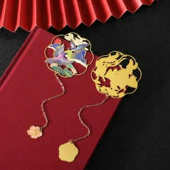 Custom Bookmark Metal Funny Kawaii Watercolor Chinese Bookmark Personalized Magnet Bookmarks For Book