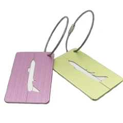 Customized Personalized Luggage Tag Blank Metal Anodized Aluminum Label Holder Name ID Tag Custom Luggage Tag With Logo