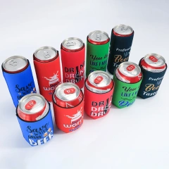 Custom Logo Slim Neoprene Can Cooler Bottle Wine Drink Cooler Sublimation Beer Can Coolers Wholesale