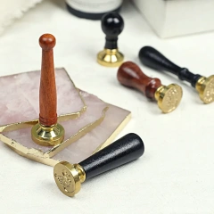 Customized Design Logo Stamp Personalized DIY Hot Wooden Metal Embossed Stamp Custom Wax Seal Stamp Set Kit