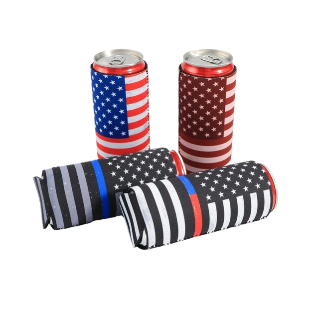 Custom Insulated Can Cooler 300ml 12oz Drinking Slap Stubby Holder Sublimation Blanks Folding Coozies For Beer Can Cooler