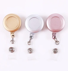 32MM ID Card Retractable Badge Reels Nursing Blank Badge Reels Alligator Clip Custom Metal Badge Reel Wholesale