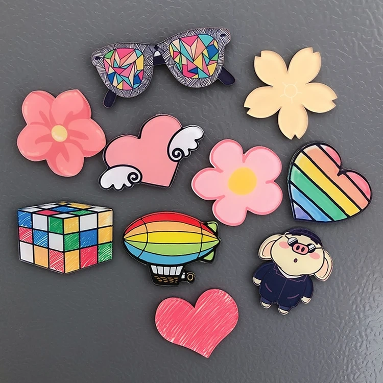 Promotional Fridge Magnets Souvenir Gift Custom Cute Anime Acrylic Fridge Magnets Customised Alphabet Refrigerator Magnet Maker