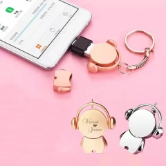 Wholesale Custom USB Flash Drives Key Chain Promotion Gifts Keychain USB Cable Type-c USB Stick With Logo