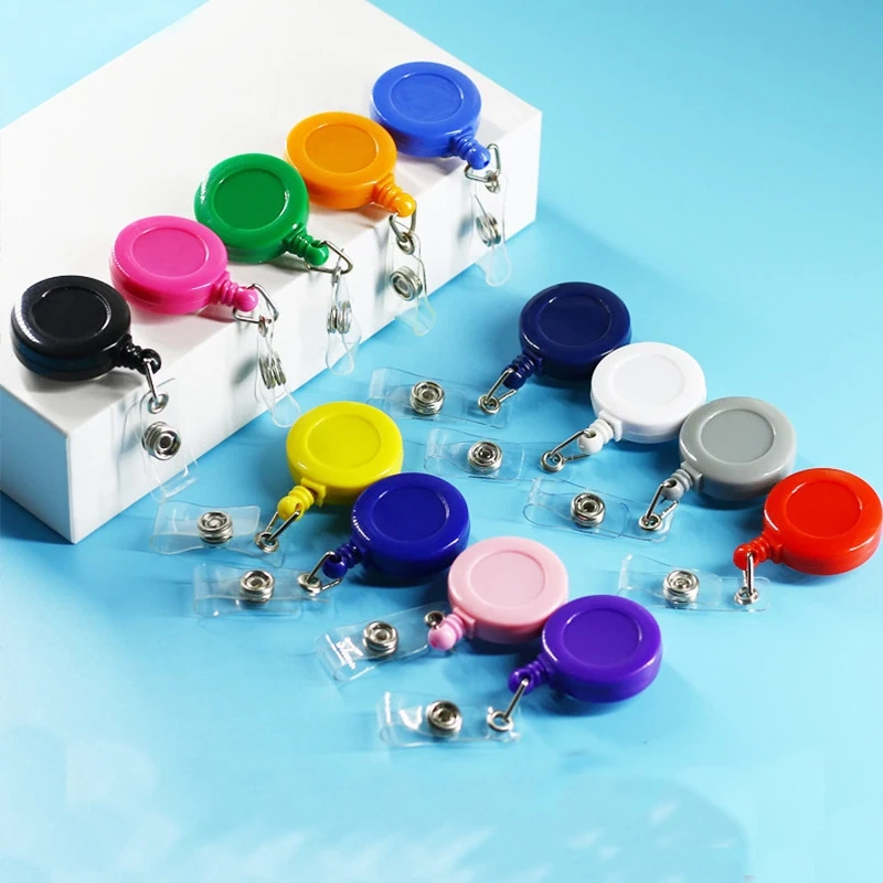 Retractable ID Badge Reel Wholesale Customized Acrylic Sublimation Cute Nurse Badge Reels Blank Logo Custom Badge Reels