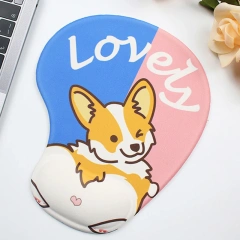 Kawaii Anime Mouse Pad with Wrist Support Anti Slip Silicone Hand Rest 3D Cartoon Cute Mice Mat for PC Computer Laptop Gaming