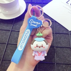 Cute Custom Keychain Manufacturer Cartoon PVC Soft Plastic 3D Keychain Pendant Group Keychain Ring Activity Gift