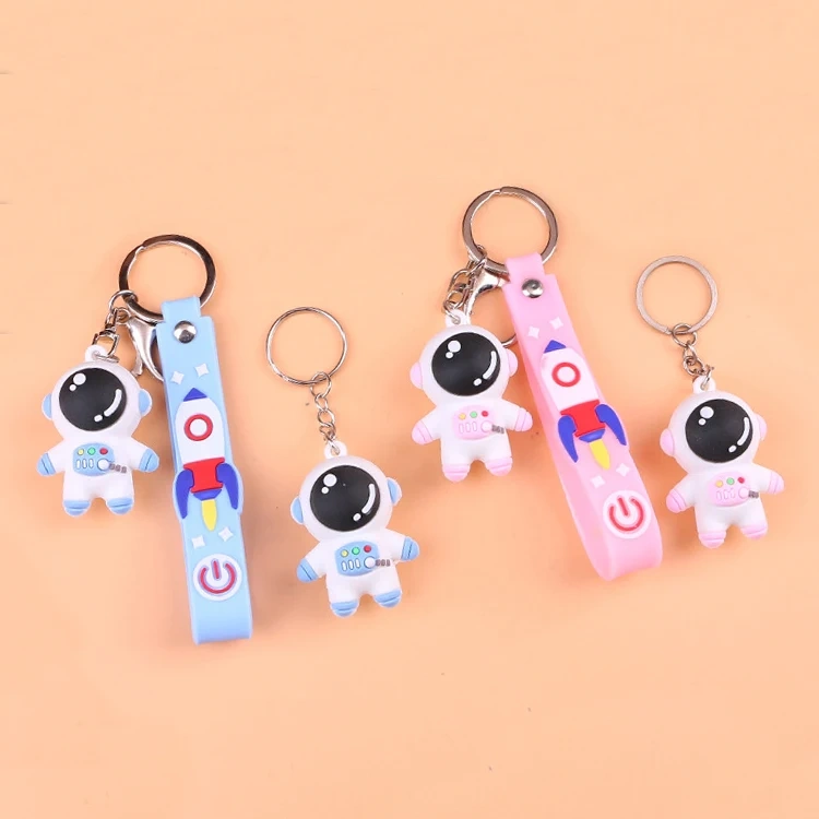 Wholesale Promotional Keychains Cartoon Spaceman Anime Keychain Custom 3D Pvc Keychain Cute Rubber Key Chains Custom Logo