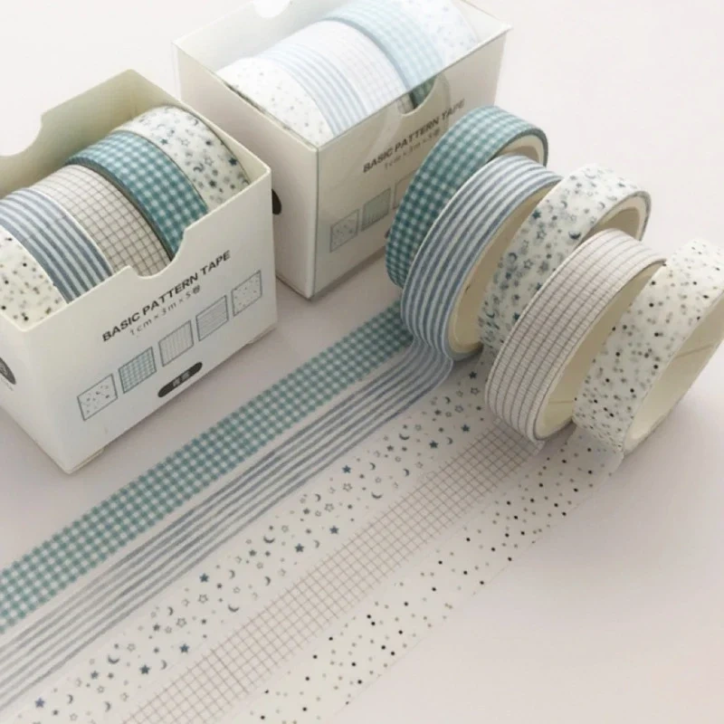 NO MOQ Custom Washi Tape Cute Grid Solid Color Basic Style Masking Tape For Stickers Scrapbooking DIY Photo Album Diary