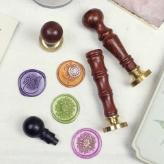Customized Design Logo Stamp Personalized DIY Hot Wooden Metal Embossed Stamp Custom Wax Seal Stamp Set Kit