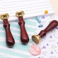 Customized Design Logo Stamp Personalized DIY Hot Wooden Metal Embossed Stamp Custom Wax Seal Stamp Set Kit