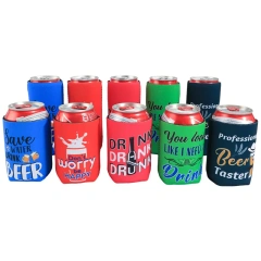 Custom Insulated Can Cooler 300ml 12oz Drinking Slap Stubby Holder Sublimation Blanks Folding Coozies For Beer Can Cooler