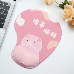 Kawaii Anime Mouse Pad with Wrist Support Anti Slip Silicone Hand Rest 3D Cartoon Cute Mice Mat for PC Computer Laptop Gaming