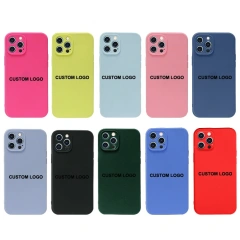 Wholesale14 Max 14 Pro Max silicone phone case colorful TPU silicon soft cases for iPhone 13 13 Pro 13 pro Max Custom Logo