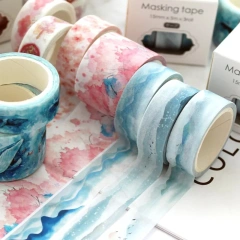 NO MOQ Custom Washi Tape Cute Grid Solid Color Basic Style Masking Tape For Stickers Scrapbooking DIY Photo Album Diary