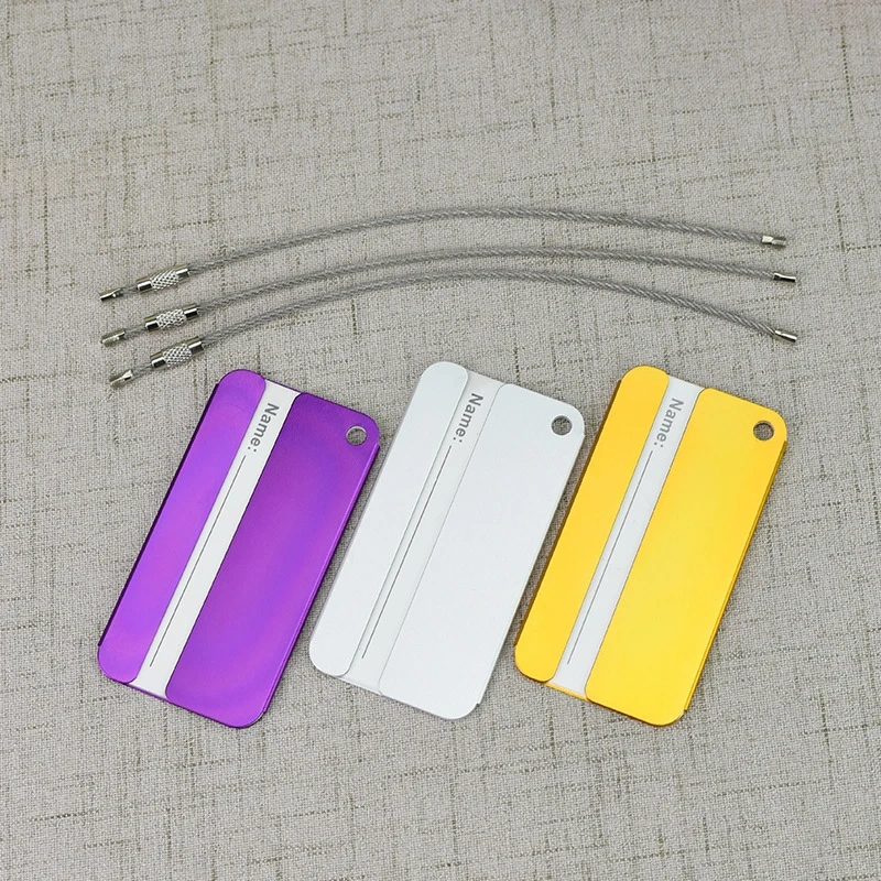 Metal Aluminium Alloy Travel Luggage Tags Baggage Name Tags Suitcase Address Label Holder Metal Luggage Tag With Logo