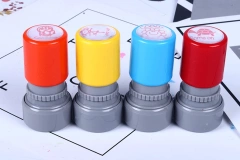 personalized Customized Logo Office Stamper Custom OEM Cartoon Metal Stamping Foil Round Self Rubber Plastic Inking Stamps