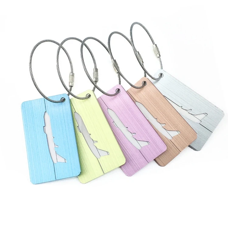 Customized Personalized Luggage Tag Blank Metal Anodized Aluminum Label Holder Name ID Tag Custom Luggage Tag With Logo
