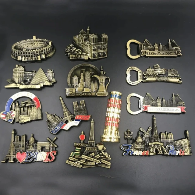 Promotional Gifts Custom Metal Fridge Magnet Bottle Opener Travel Souvenirs Cities Metal 3d Fridge Magnet Refrigerator Magnet