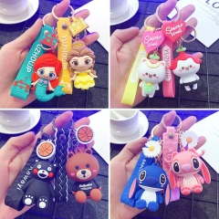 Cute Custom Keychain Manufacturer Cartoon PVC Soft Plastic 3D Keychain Pendant Group Keychain Ring Activity Gift