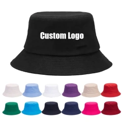 Bucket Cap Customized Embroidery Printed Logo Sun Design Women's Hats Men Blank Bulk Adult Bucket Hat Custom Logo